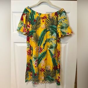 Tropical Floral Off-Shoulder Dress size large